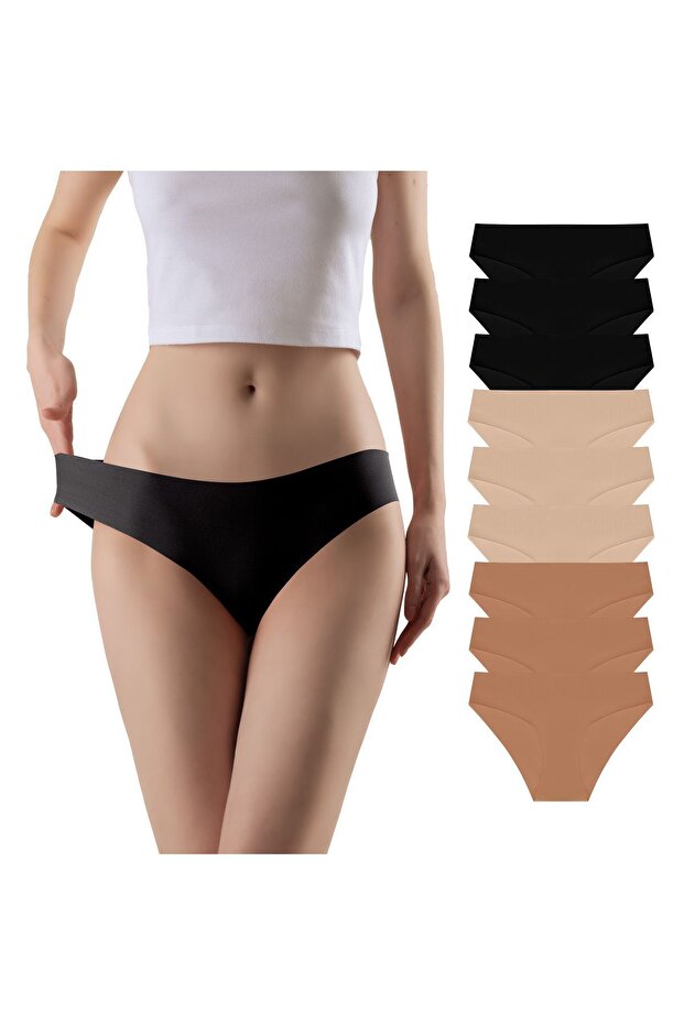 Pack of 9 Basic Non-Marking Laser Cut Flexible Women's Panties