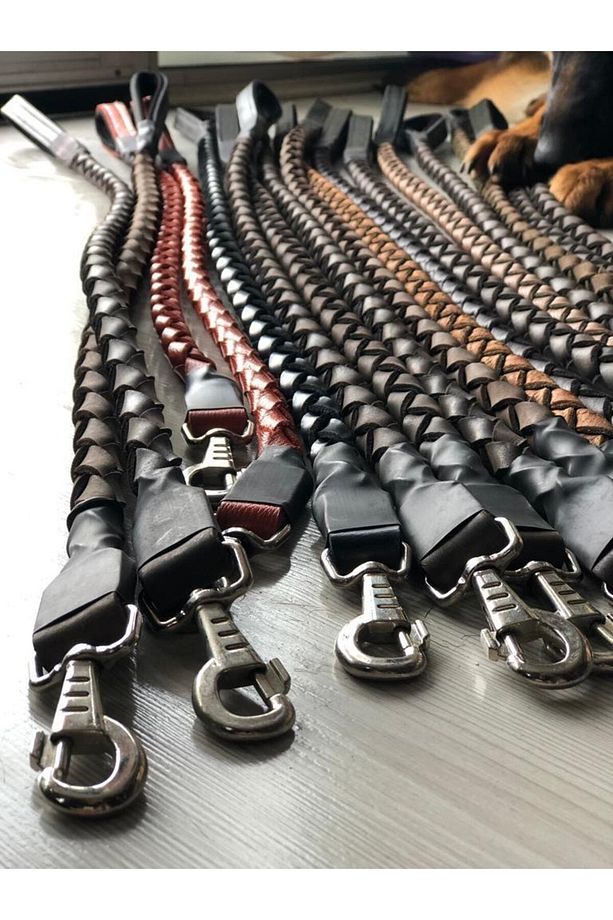 Ekonar Büyük Kampanya Deri Örgü Deri Köpek Gezdirme Ipi - Sevk Kayışı - Gezdirme Tasması - 3