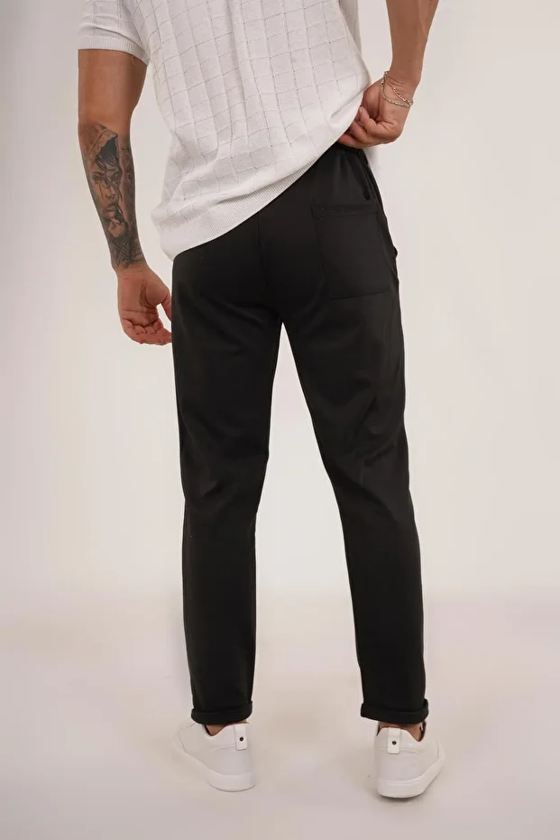 Siyah Diagonel Bel Lastik Pant Tk - 2