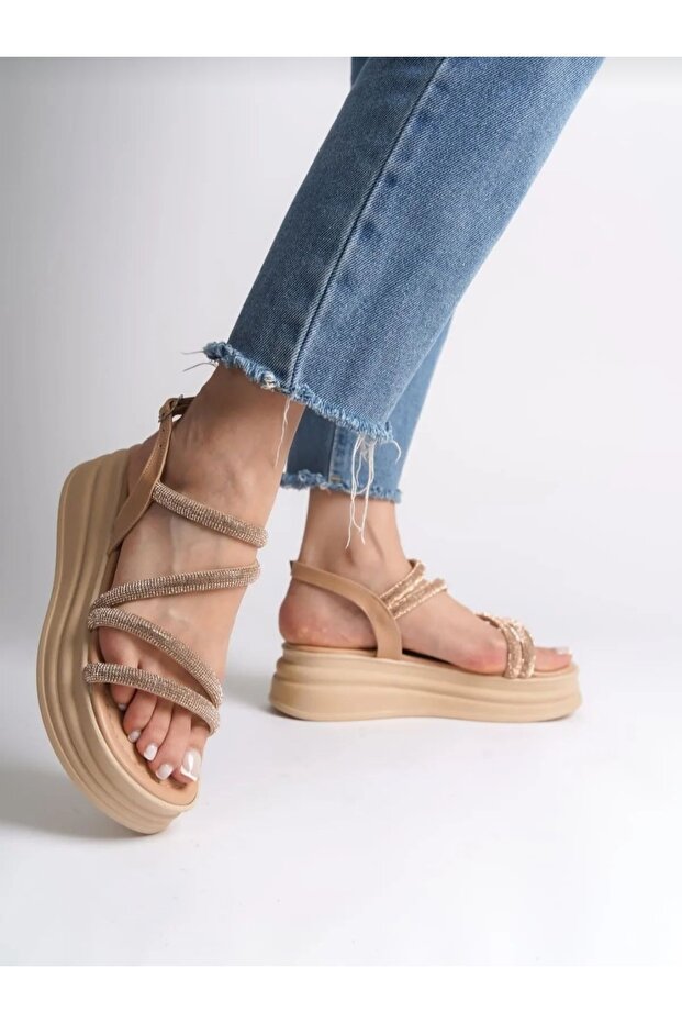 311 - Stoned High-Sole Women's Sandals and Slippers