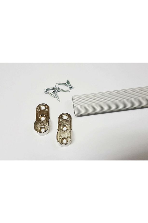 Gardırop Elbise Askı Borusu Alüminyum Dolap Borusu Oval 1 Adet 60 Cm Ve 2 Adet Boru Başlığı - 1