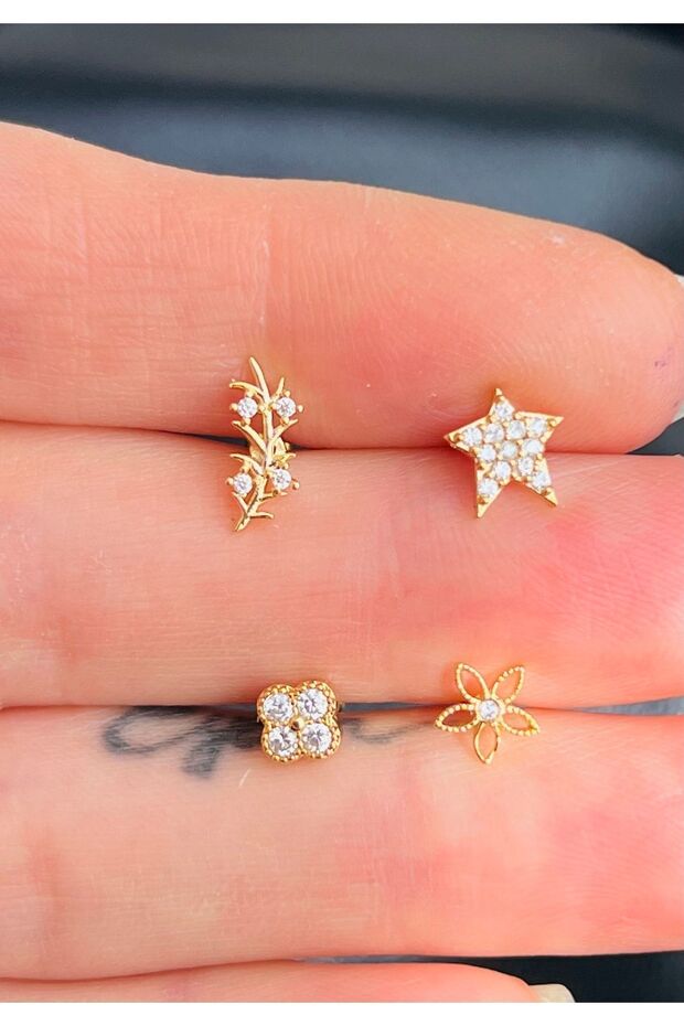 Çelik Kıkırdak Helix Tragus Piercing(4adet) - 1