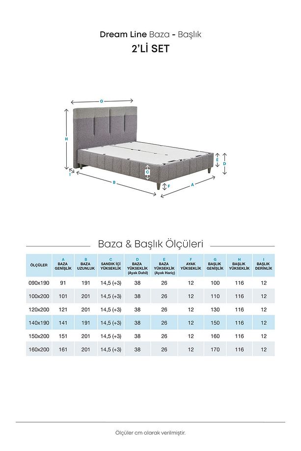 Dream Line Baza Başlık 2'li Set - Koyu Gri, Antrasit. - 4