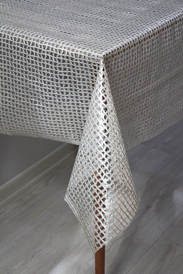 شبكة من القش - مفرش طاولة PVC قابل للمسح، لمسة نهائية شفافة - 1