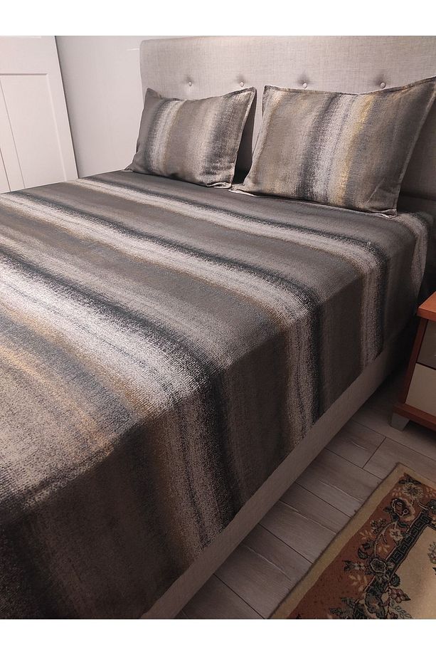 Jakar Çift Kişilik Yatak Örtüsü Seti 2 Adet Yastık Kılıflı 230cmx230cm Stripe - 6