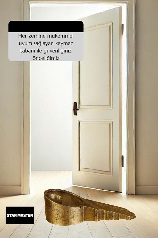 Kapı Takozu Kapı Tutacağı Kapı Stoperi Kapı Durdurucu Altın Eskitme Model 5 - 3