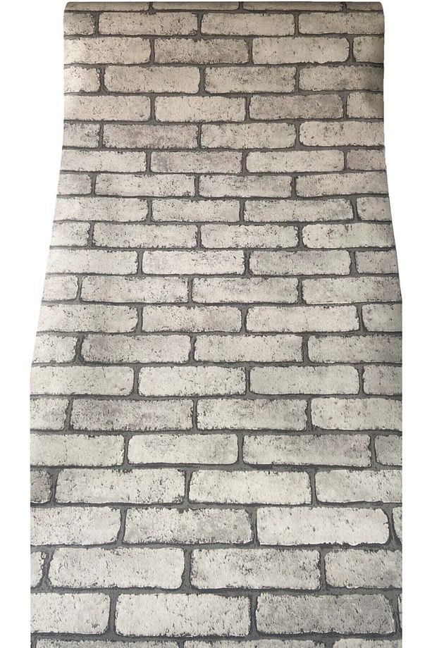 Taş Tuğla Duvar Desenli Kendinden Yapışkanlı Folyo Kağıt Kaplama 45 Cm X 5 Metre - 1