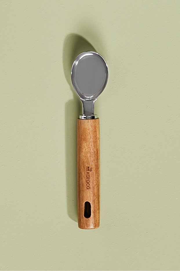 Woody Stainless Steel Ice Cream Spoon with Acacia Wood Handle 20 Cm