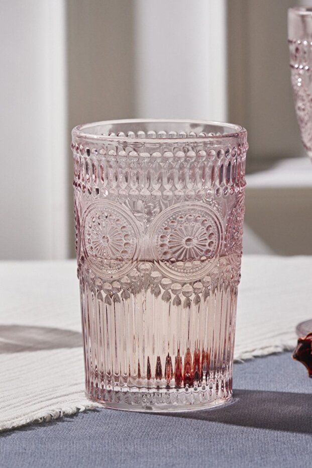 Tekli Meşrubat Bardağı Pembe 332 ml - 1