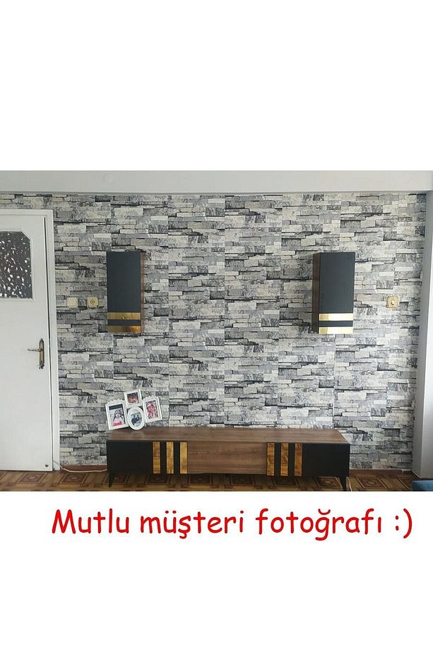 3d Tuğla Duvar Desenli Kendinden Yapışkanlı Folyo Kağıt Kaplama 45 Cm X 5 Metre - 3
