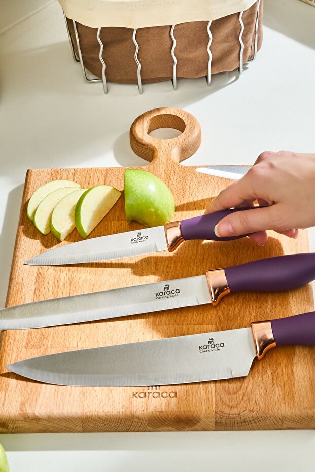 Mary 4 Parça Bıçak Seti Mor - 3