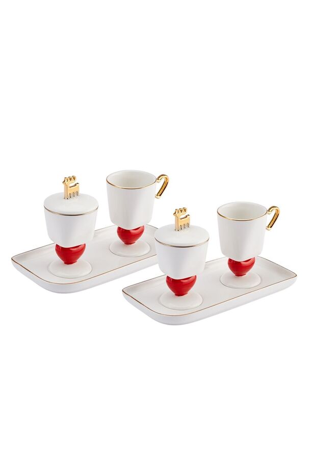 50th Anniversary Signature Collection Heart Coffee Cup Set for 2 Persons 60 ml