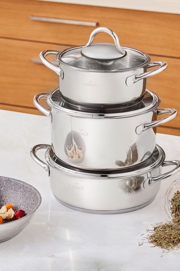 Cihangir 7 Parça Çelik Tencere Seti - 5