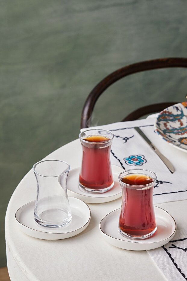 Streamline Hole 12-Piece 6-Person Glass Tea Set 165 ml