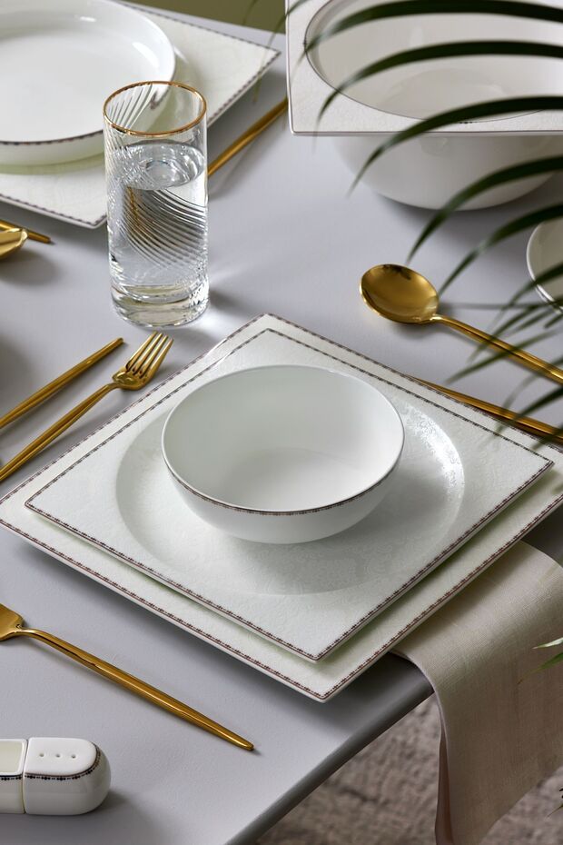 Fine Pearl Extra Else 62 Parça 12 Kişilik Inci Kare Yemek Takımı - 4