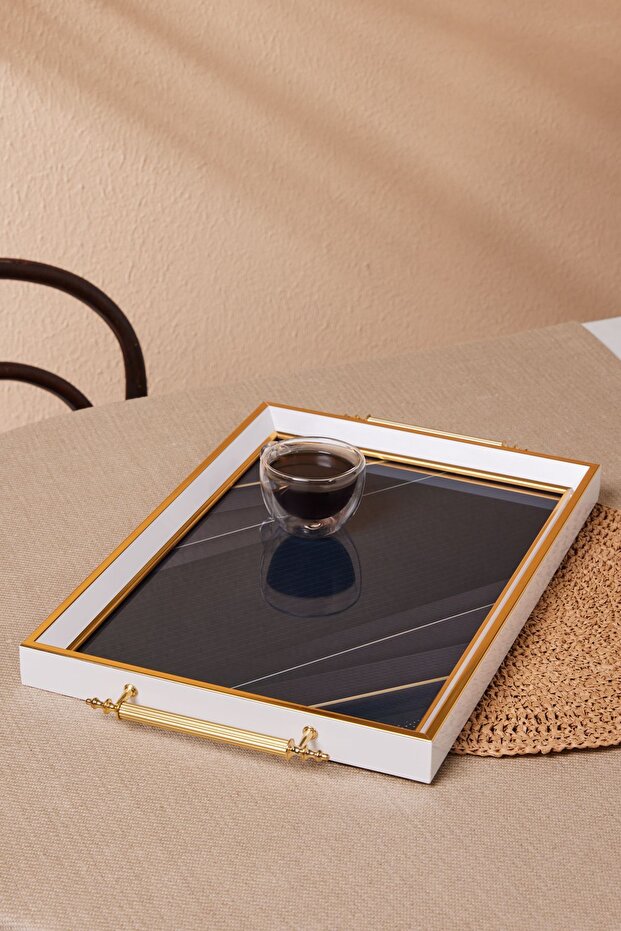 Aster Rectangular Tray 49 cm Navy Blue - 2