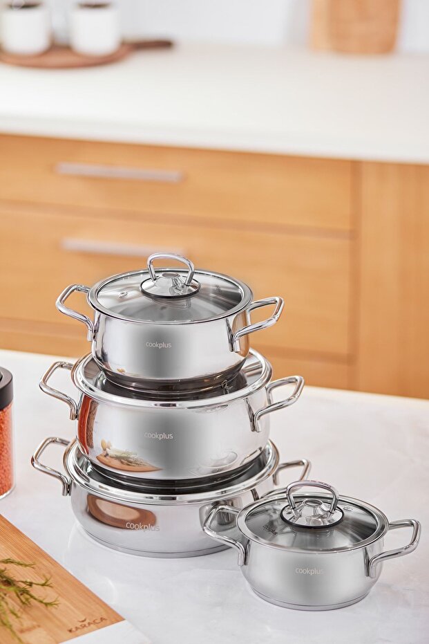 Heybeli 8 Parça Çelik Tencere Seti - 2