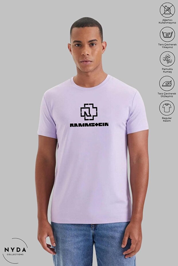 Unisex Oversized Crew Neck Cotton Rammstein Printed Short Sleeve T-Shirt