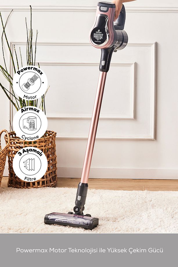 Vantuz Power Force Max 2 in 1 Şarj Edilebilir Dik Süpürge Rosegold - 1