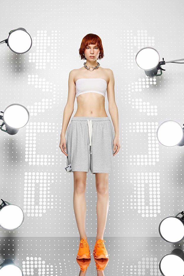 Gri Melanj Şort 15003 - 2