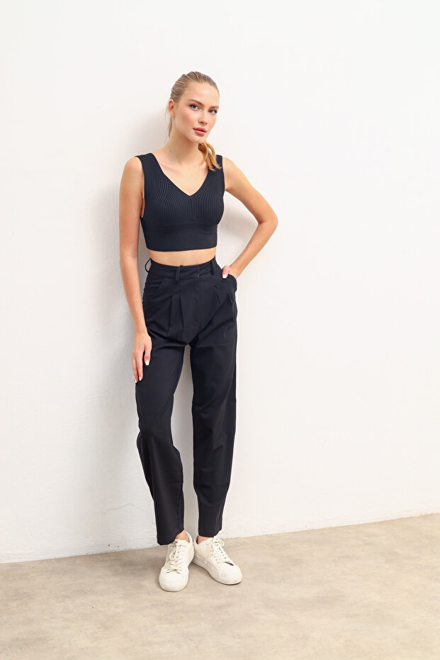 Women's Pleated High Waist Palazzo Pants