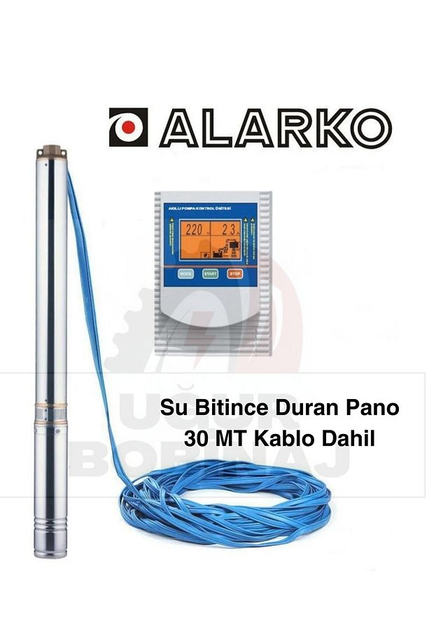 4" 1.5 Hp 14 Kademe Dalgıç Pompa 30 Mt Kablo Ve Su Bitince Duran Pano Dahil (220) - 1