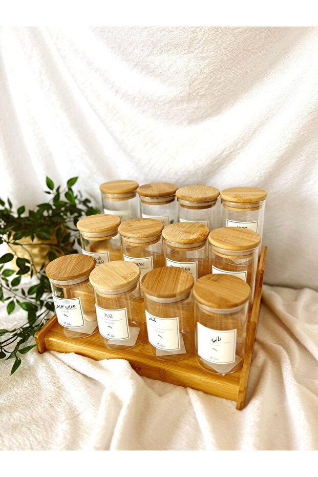 Wooden 3-Tier Spice Rack Stand with Steps