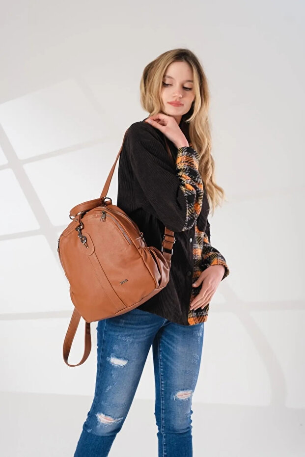 Women's New Season Soft Leather Backpack and Shoulder Bag