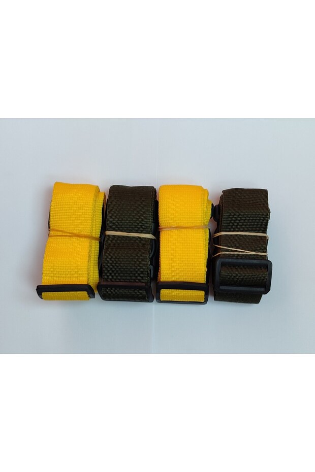 Yellow and Khaki Green Luggage Belt - 2 Pieces X 4 Cm Total 4 Pieces