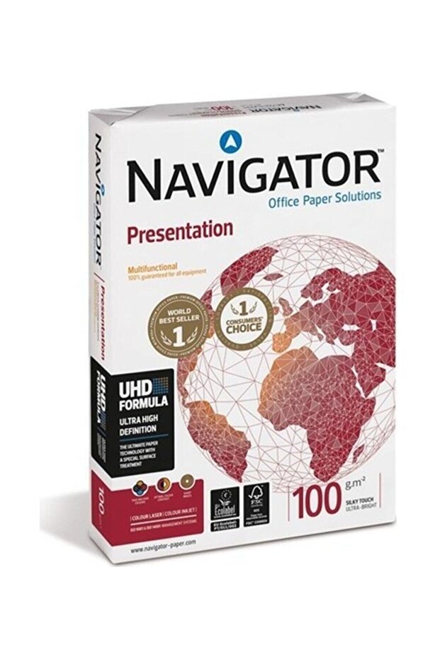 White Navigator Gramaged Copy Paper - Laser, Injet, Presentation 500 Sheets A3 100 Grams
