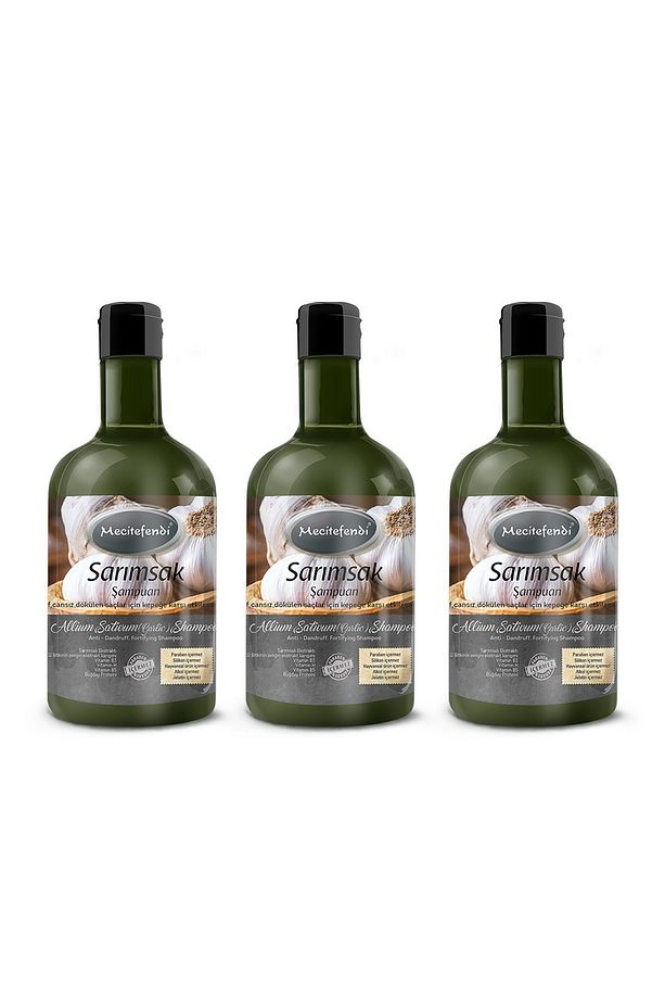 Sarımsak Şampuan 400 ml Saç Dökülmesine ve Kepeğe Karşı Bitki Özlü Şampuan 3'lü - 1
