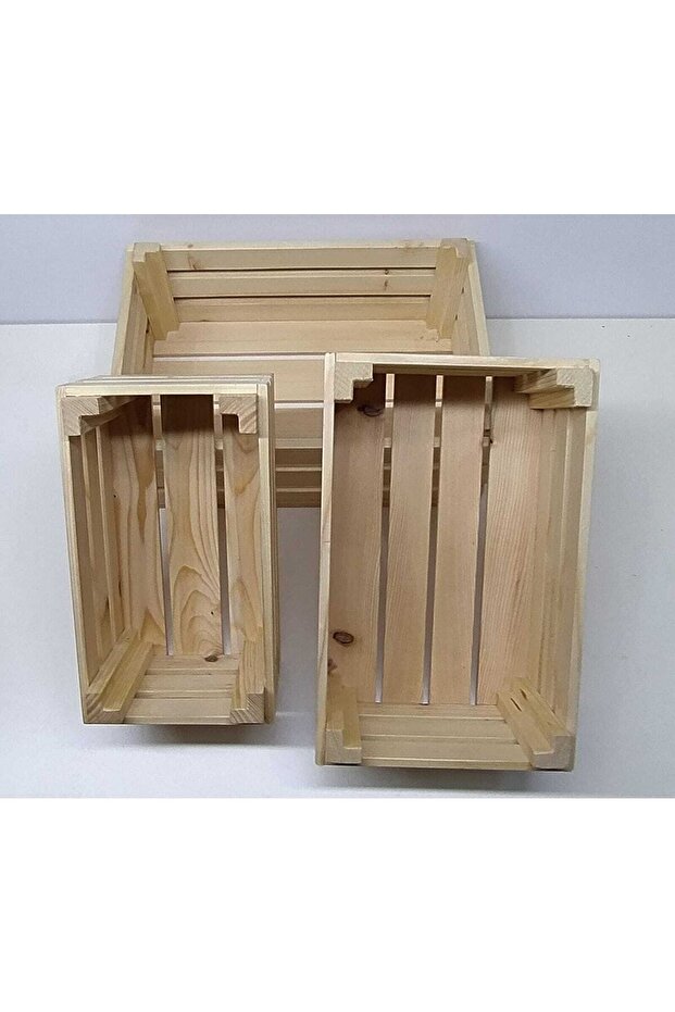 Üçlü Ahşap Kasa Seti - 5