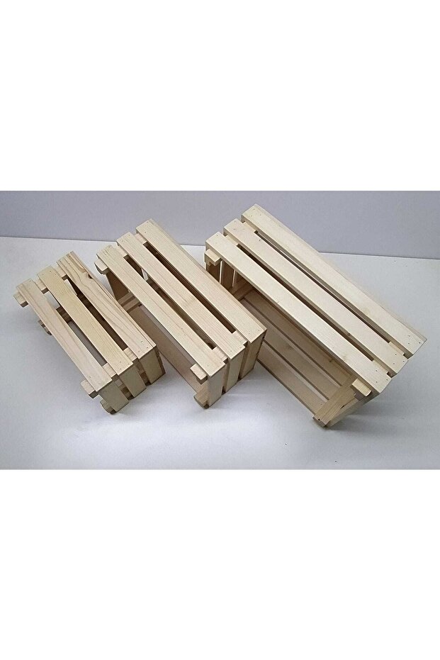 Üçlü Ahşap Kasa Seti - 6