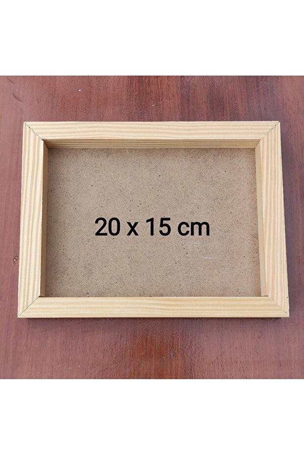 لوح إطار خشبي 20x15 سم خام (بدون زجاج - لوح خلفي ثابت)