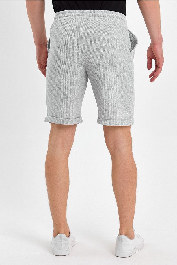 Erkek Waffle Regular Fit Casual Bermuda Şort - 6