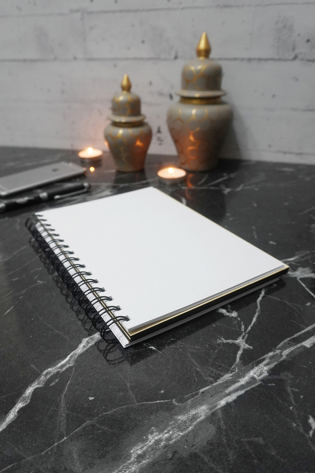Istanbul Patterned Wooden Notebook - Agenda and Daily Use - Unlined Notebook - A5 Notebook-memory Notebook - 1