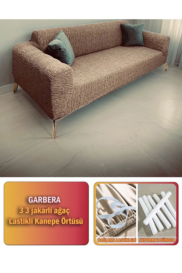 3 3 Jacquard Tree Bark - Elastic Sofa and Sofa Cover Set