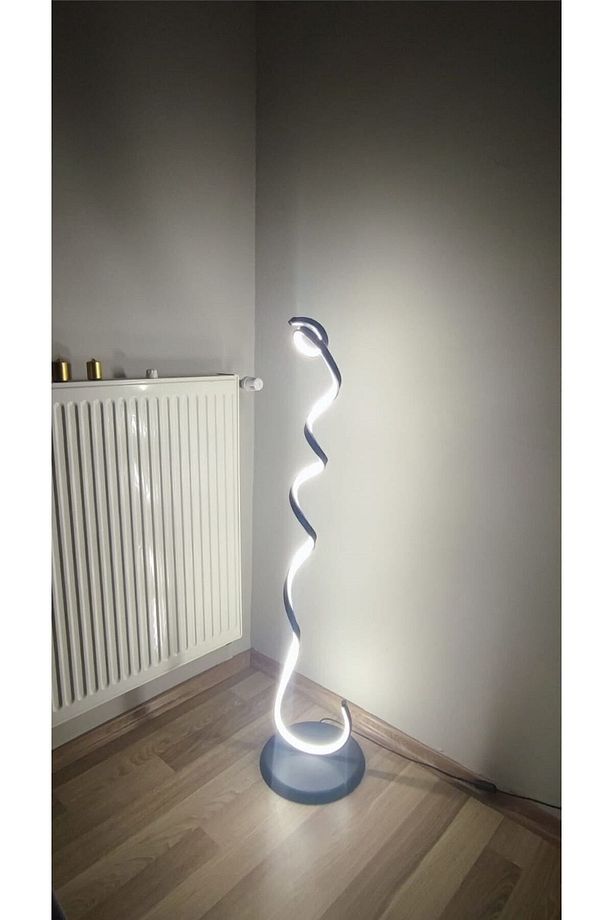 Lambader / Snake / 140 Cm / Antrasit Gövde / 3 Renkli Ledli Modern Akıllı - 4