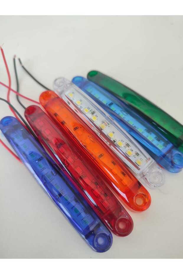 10 Adet 9 Led'li Parmak Led Mavi Kamyon Tır Ve 12/24 Volt Araçlar Aksesuar Dorse & Etek Lambası - 3
