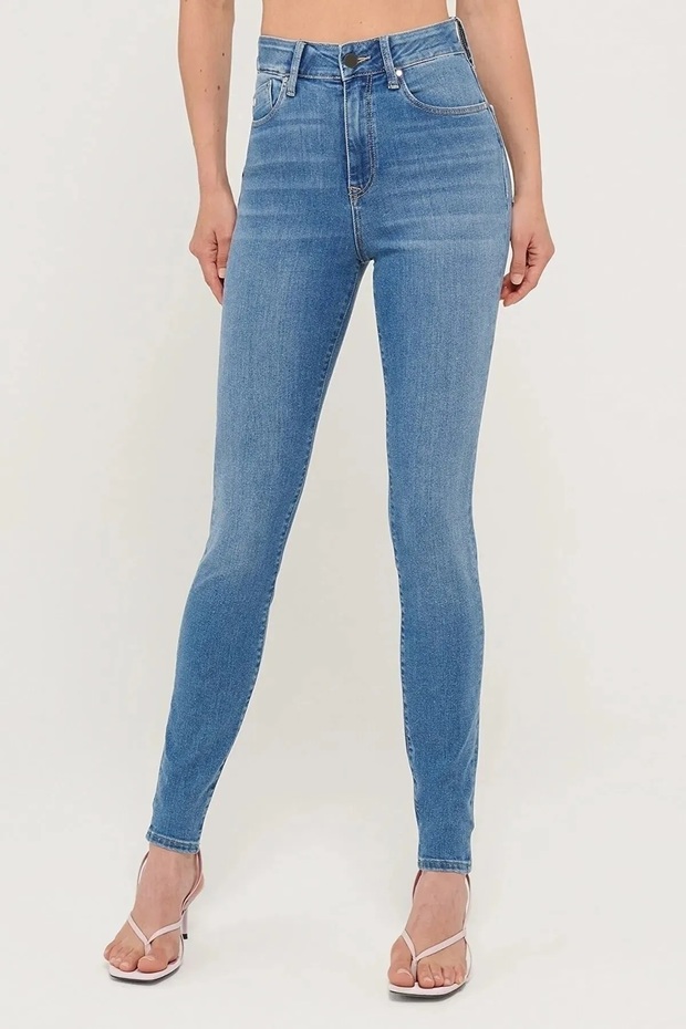 Dessa Gold Lycra Blue Shaded Super Skinny Jeans Pant Tightener