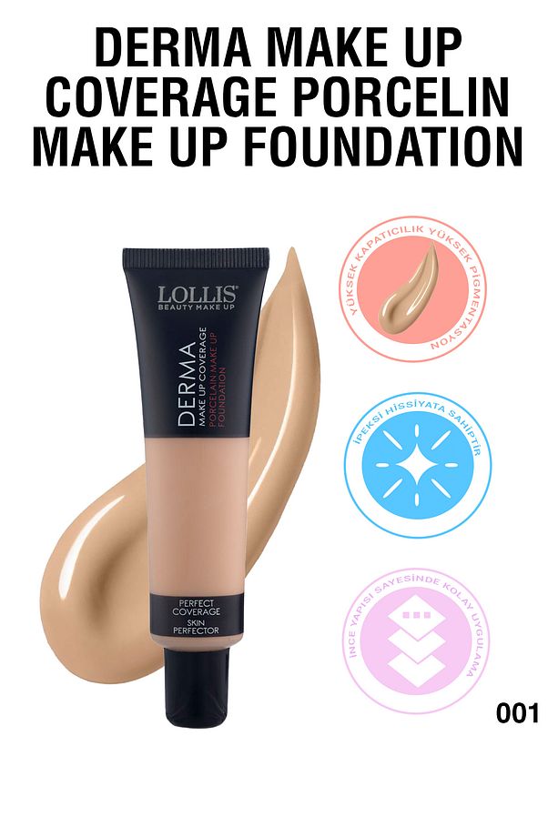 Derma Make Up Coverage Porcelain Make Up Foundation / Derma Yüksek Kapatıcı Porselen Fondöten 001 - 1
