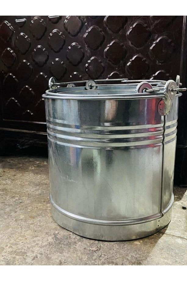 Metal Galvaniz Su Kovası Yuvarlak 3'lü 15 Lt 12 Lt 10 Lt - 1