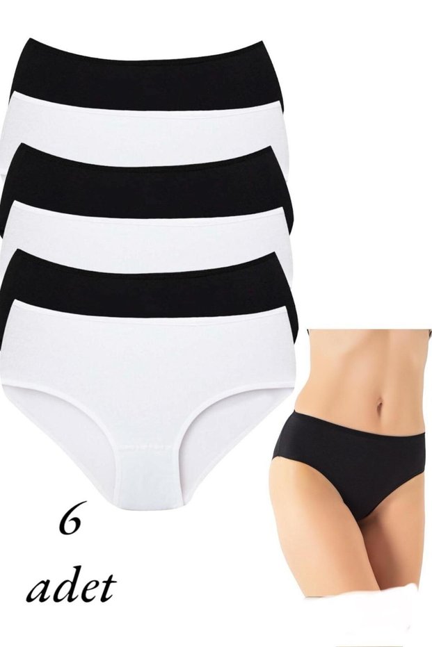6pcs black and white high waist panties