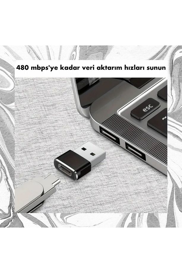 Type C Dişi To Usb 3.0 Erkek Çevirici Dönüstürücü Adaptör - 4