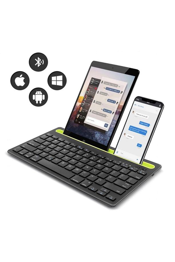 Apple iPad Pro 3. Nesil 12.9" Uyumlu Kablosuz Bluetooth Şarj Edilebilir Tablet Telefon Standlı Klavy - 1