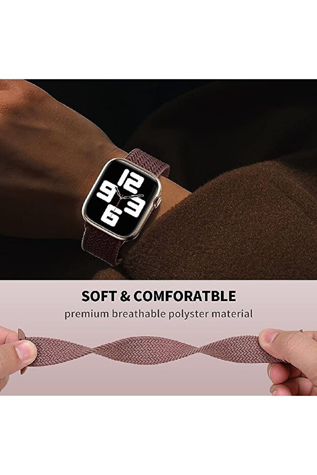 Apple Watch Uyumlu 38mm 40mm 41mm 2 ADET SET 1/2/3/4/5/6/se/7/8/9 Kordon Loop Örgülü Kordon - 3