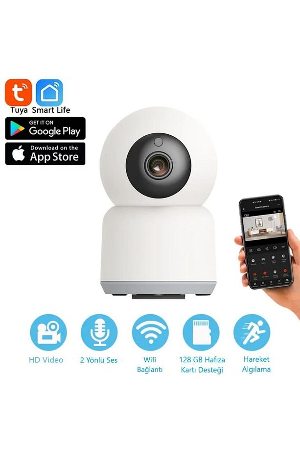 Gece Görüşlü 360 Derece Wifi Akıllı IP Kamera - CT-4050 - 2