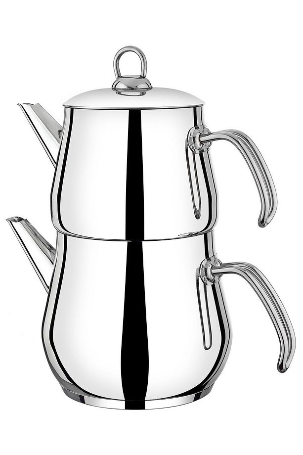 Aletta Büyük Boy Çelik Çaydanlık Metal Kulp Aile Boy - 4