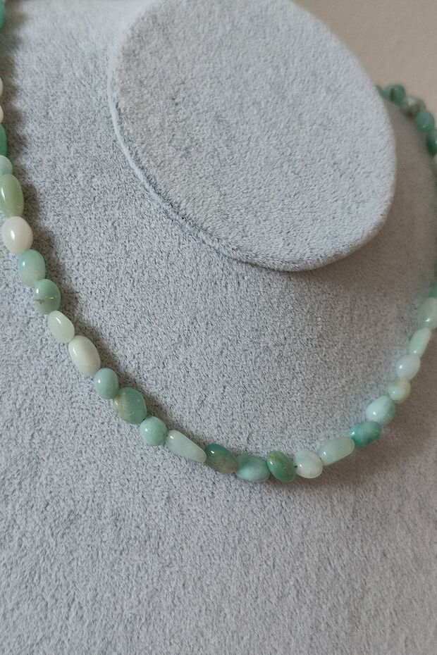 Certified Amazonite Amorphous Natural Stone Necklace