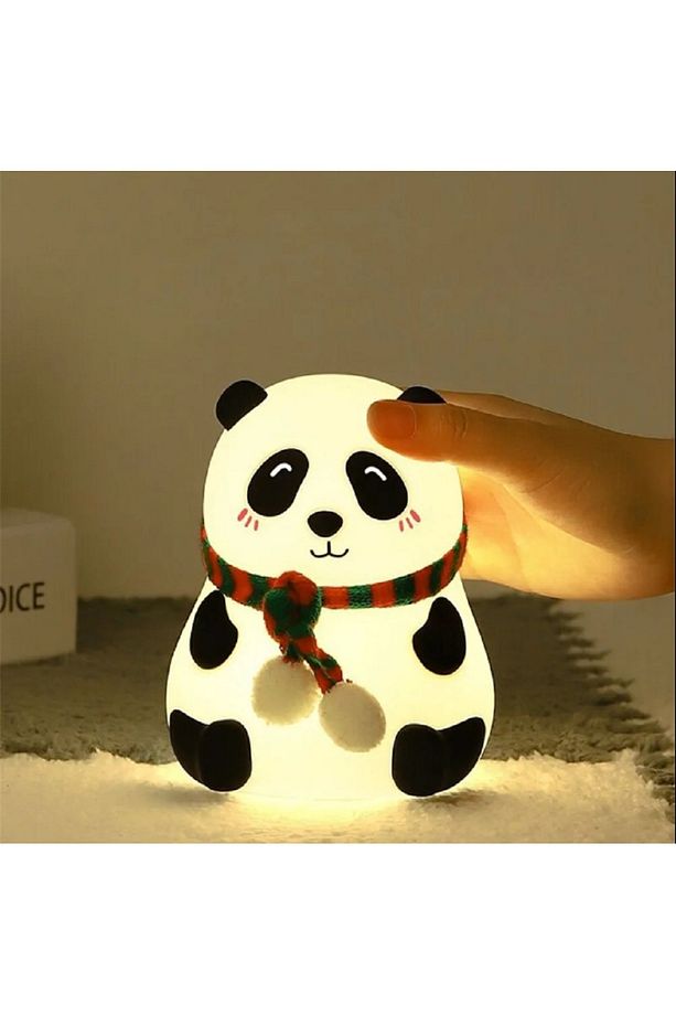 Dokunmatik Karikatür Sensör Panda LED Gece Lambası USB Şarj Bebek Uyku Kreş Lamba - 2